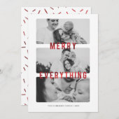 Merry Everything Red Foil Holiday Card Ankündigung (Vorne/Hinten)