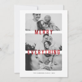 Merry Everything Red Foil Holiday Card Ankündigung
