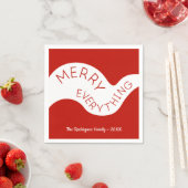 Merry Everything Red White Curve Holiday Party Serviette (Beispiel)