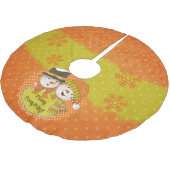 Merry Everything Snowmen Holiday Tree Skirt Polyester Weihnachtsbaumdecke (Schrägansicht)