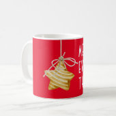 Merry Everything Star Ornament Weihnachten Kaffeetasse (Vorderseite Links)
