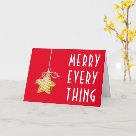 Merry Everything Star Ornament Weihnachten Karte (Gelbe Blume)