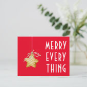 Merry Everything Star Ornament Weihnachten Postkarte (Stehend Vorderseite)