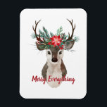 Merry Everything Watercolor Deer Antler Bouquet Magnet<br><div class="desc">Merry alles Wasserfarbe Hirsche Antler Bouquet mit Hübschen Pine Sprigs und Zweige,  Blume,  Beeren und Zweige. Modernes hübsches Design für die Winter- oder Weihnachtsferien. Karo in meinem Shop zu sehen,  dieses Design auf mehr Produkte!</div>