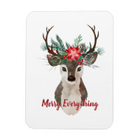 Merry Everything Watercolor Deer Antler Bouquet