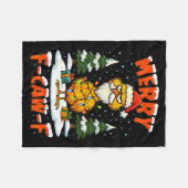Merry F-caw-f Chicken Christmas Funny Rooster Men  Fleecedecke (Vorderseite (Horizontal))
