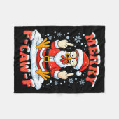 Merry F-caw-f Chicken Christmas Funny Rooster Men Fleecedecke (Vorderseite (Horizontal))