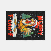 Merry F-caw-f Chicken Christmas Funny Rooster Men Fleecedecke (Vorderseite (Horizontal))