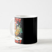 Merry F-caw-f Chicken Christmas Funny Rooster Men Kaffeetasse (Vorderseite Links)