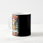 Merry F-caw-f Chicken Christmas Funny Rooster Men Kaffeetasse (Vorderseite Links)