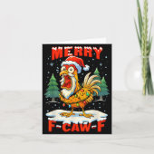 Merry F-caw-f Chicken Christmas Funny Rooster Men Karte (Vorderseite)