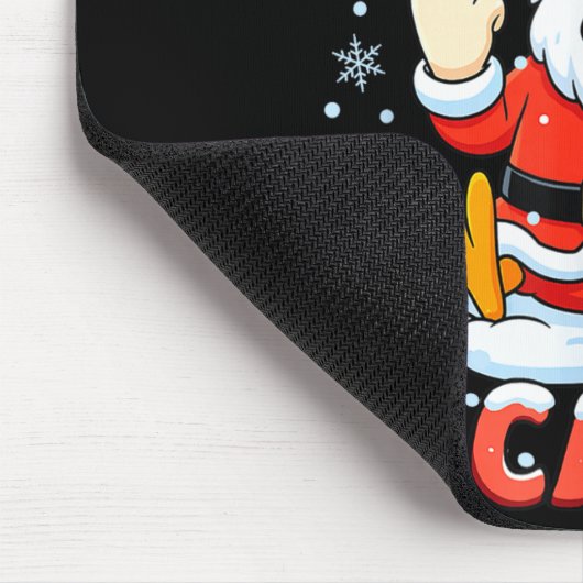 Merry F-caw-f Chicken Christmas Funny Rooster Men  Mousepad (Ecke)