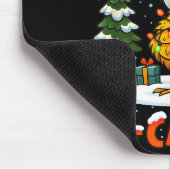 Merry F-caw-f Chicken Christmas Funny Rooster Men  Mousepad (Ecke)