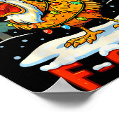 Merry F-caw-f Chicken Christmas Funny Rooster Men  Poster (Ecke)