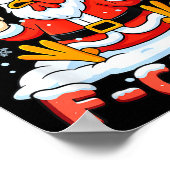 Merry F-caw-f Chicken Christmas Funny Rooster Men Poster (Ecke)