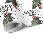 Merry F-Caw-F Christmas Black Crow Funny Christmas Geschenkpapier (Rolleneckpunkt)