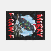 Merry F-caw-f Crow Christmas Snowflake Xmas Lights Fleecedecke (Vorderseite (Horizontal))