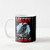 Merry F-caw-f Crow Christmas Snowflake Xmas Lights Kaffeetasse (Links)