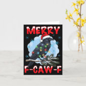 Merry F-caw-f Crow Christmas Snowflake Xmas Lights Karte (Gelbe Blume)