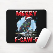 Merry F-caw-f Crow Christmas Snowflake Xmas Lights Mousepad (Mit Mouse)