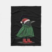 Merry F-caw-f Funny Christmas Black Crow Merry Xma Fleecedecke (Vorderseite)