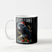 Merry F-caw-f Funny Christmas Black Crow Merry Xma Kaffeetasse (Links)