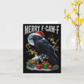 Merry F-caw-f Funny Christmas Black Crow Merry Xma Karte (Gelbe Blume)