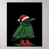 Merry F-caw-f Funny Christmas Black Crow Merry Xma Poster (Vorne)
