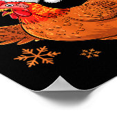 Merry F-caw-f Funny Christmas Santa Chicken  Poster (Ecke)