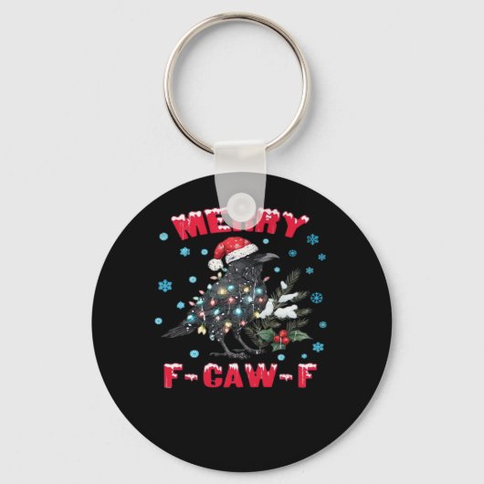 Merry F-Caw-F Funny & Vintage Design Schlüsselanhänger (Vorderseite)