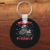 Merry F-Caw-F Funny & Vintage Design Schlüsselanhänger (Vorderseite)