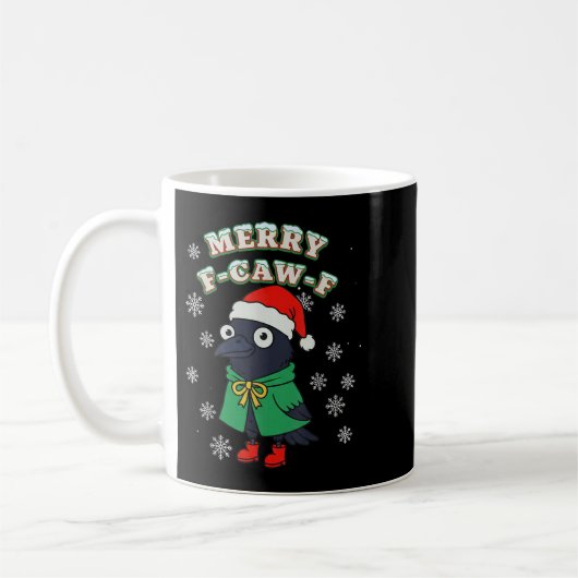 Merry F-caw-f Raven Fcawf Christmas Holiday Crow F Kaffeetasse (Links)