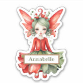 Merry Fairy Christmas Custom-Cut Vinyl Sticker (Vorderseite)