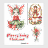 Merry Fairy Christmas Custom-Cut Vinyl Sticker (Blatt)