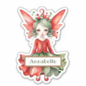 Merry Fairy Christmas Custom-Cut Vinyl Sticker (Vorderseite)