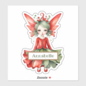 Merry Fairy Christmas Custom-Cut Vinyl Sticker (Blatt)