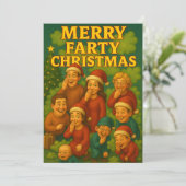 Merry Farty Christmas Funny Family Feiertagskarte (Stehend Vorderseite)