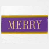 MERRY Festive Wide Royal Lila White Stripes Fleecedecke (Vorderseite (Horizontal))