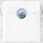 Merry First Christmas Baby Bird Runder Aufkleber (Tasche)