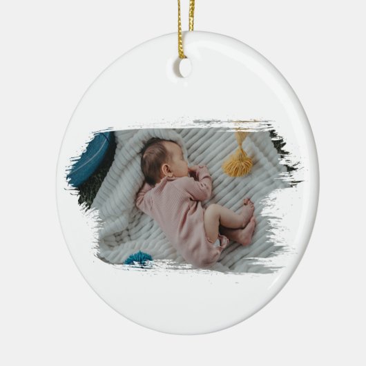 Merry First Christmas Grandeleltern Baby Foto Keramik Ornament (Links)