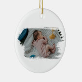 Merry First Christmas Grandeleltern Baby Foto Keramik Ornament (Rechts)