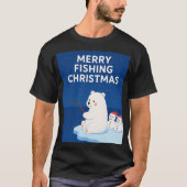 Merry Fishing Christmas – Cute Polar Bear&Snowmen T-Shirt (Vorderseite)