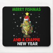 Merry Fishmas And A Crape New Year Fishing Funny X Mousepad (Vorne)