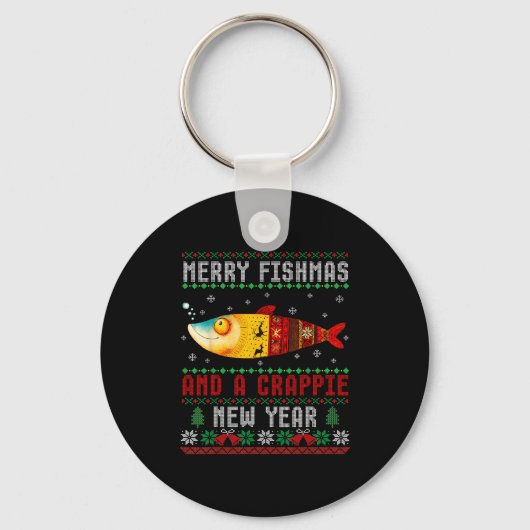 Merry Fishmas And A Crape New Year Ugly Fisherman Schlüsselanhänger (Vorderseite)