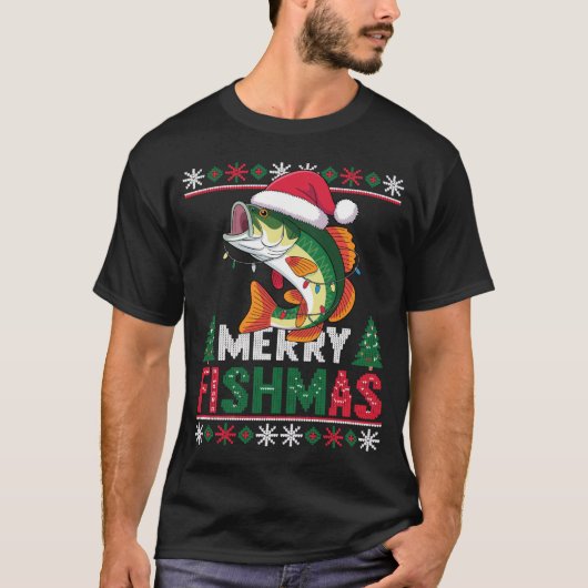 Merry Fishmas Angler Weihnachtsgeschenk Shirt (Vorderseite)