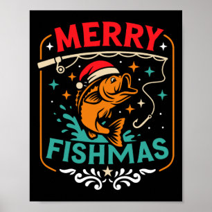 Merry Fishmas B Fisch Weihnachten hässlich Sweater Poster