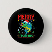 Merry Fishmas B Fish Fishing Christmas  Button (Vorderseite)