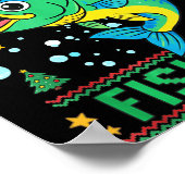 Merry Fishmas B Fish Fishing Christmas Poster (Ecke)