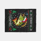 Merry Fishmas B Fish Fishing Christmas Ugly Sweate Fleecedecke (Vorderseite (Horizontal))