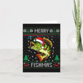 Merry Fishmas B Fish Fishing Christmas Ugly Sweate Karte (Vorderseite)